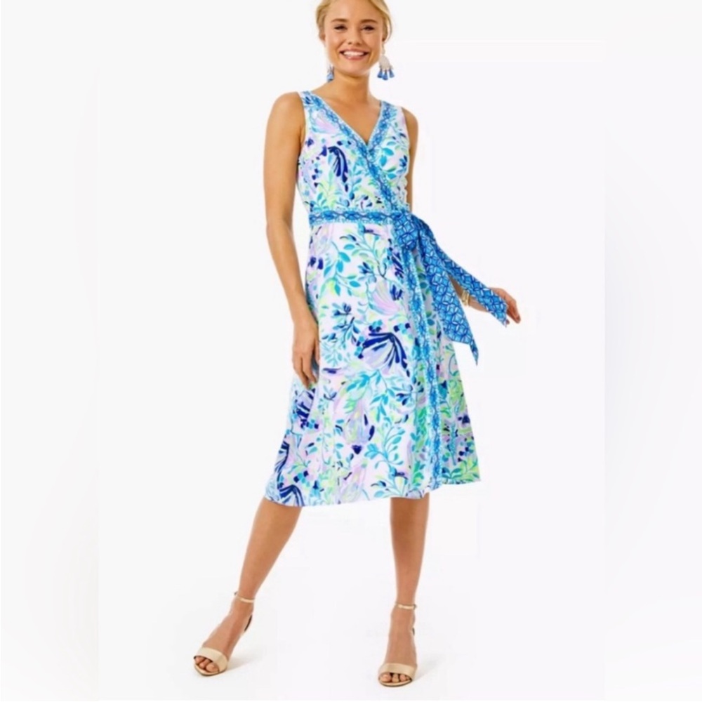 Lilly Pulitzer Shaylee midi dress in Resort White Shell Beach Engineered sz 4